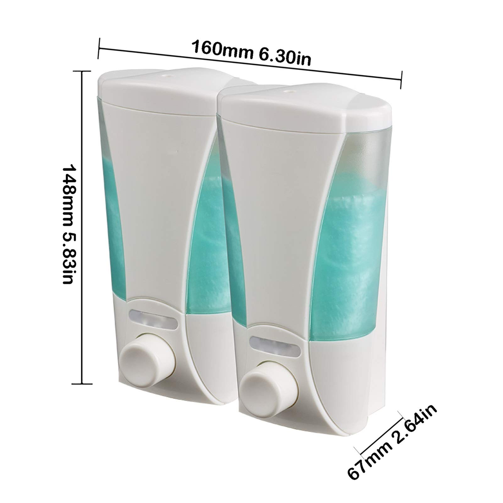 Dispenser Sapone Dispenser di Sapone a Testa Singola e Doppia Testa (Bianco e Cromo) Casella del Liquido della Toilette della Cucina, Installazione con Fori Dosasapone (A,B,C,D : D)