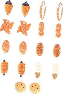 CIMAXIC 18 peças acessórios de bolo de pão decorações de bolo mini clipes para cabelo unhas joias resina grampos de cabelo concha de telefone ornamento donuts pingentes capa de telefone charme capa de telefone decoração charme artesanato, 2.5x1.9cm, Couro sintético, Sem Pedra Preciosa