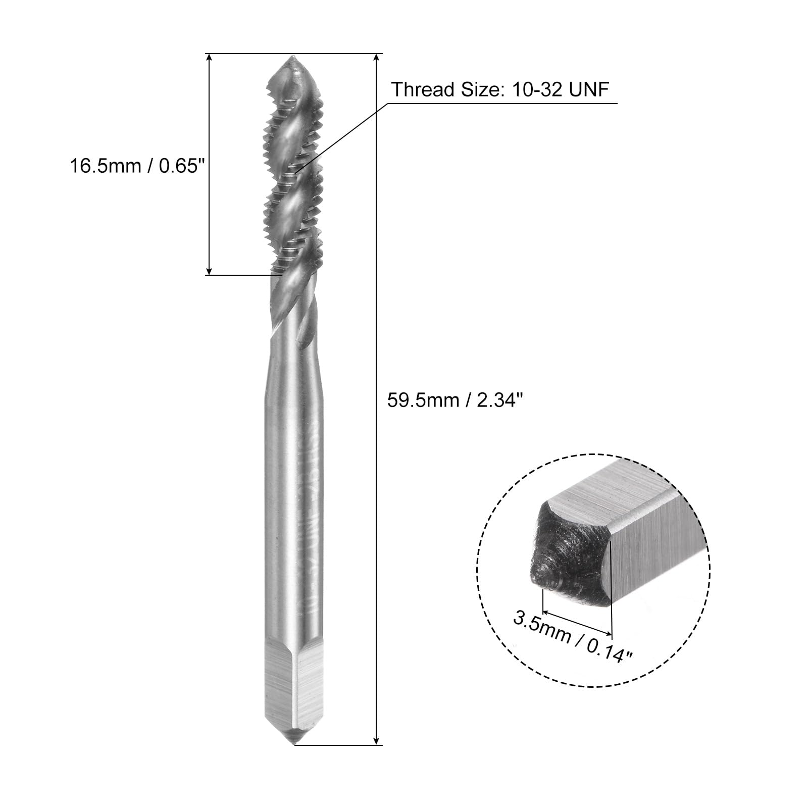 Spiral Flute Taps - 10-32 UNF HSS Threading -2