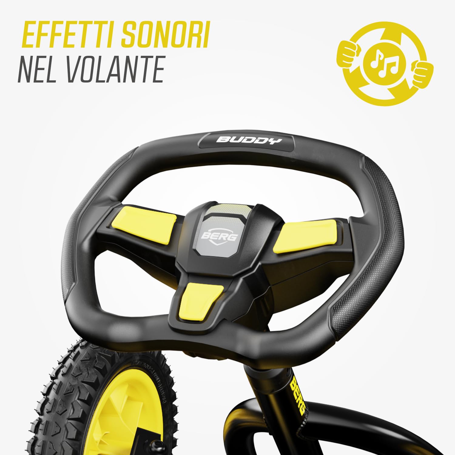 BERG Buddy Cross Pedal GoKart | Veicolo per bambini a pedale, con elevati standard di sicurezza, pneumatici e ruota libera, giocattolo per bambini di età compresa tra 3 e 8 anni