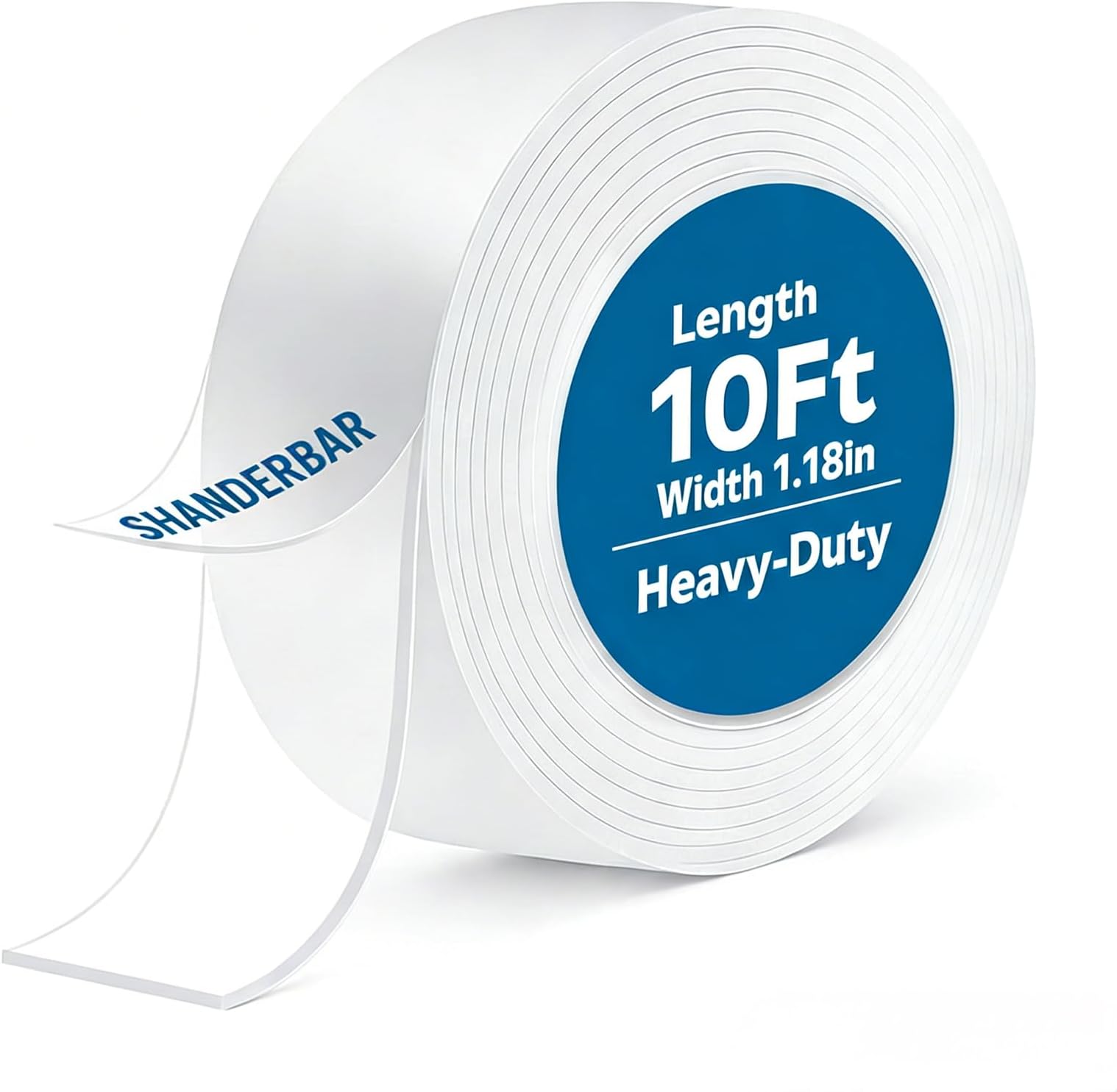 Nano Heavy Duty Double Sided Tape, Multi-Purpose Removable Mounting Adhesive Tape, Washable Strong Sticky Wall Strips, Transparent Poster Mat for Folder Items, Household 9.8 P