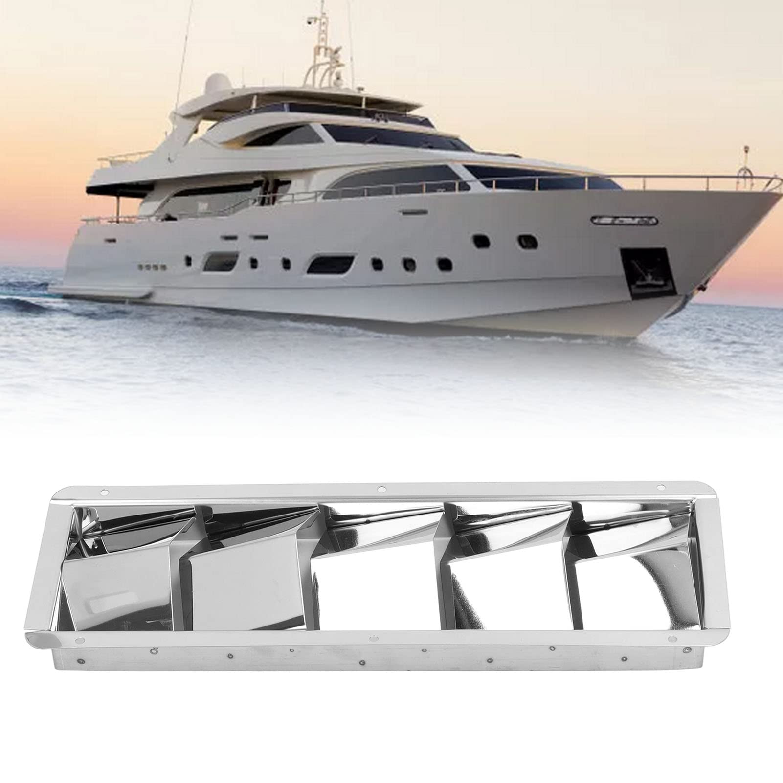 AMONIDA Presa d'Aria per Barche a 5 Fessure, Presa d'Aria Marina in Acciaio Inossidabile con Superficie Lucida, Prese 'Aria Antiruggine, Ideale per Yacht e Barche