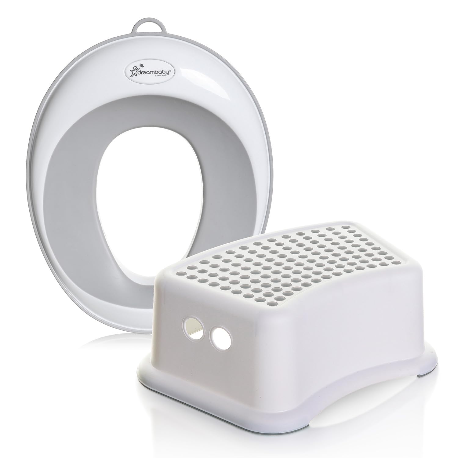 Dreambaby Potty Training Toilet Seat and Step Stool Set With Anti-Slip Base, Comfortable & Soft Touch Topper