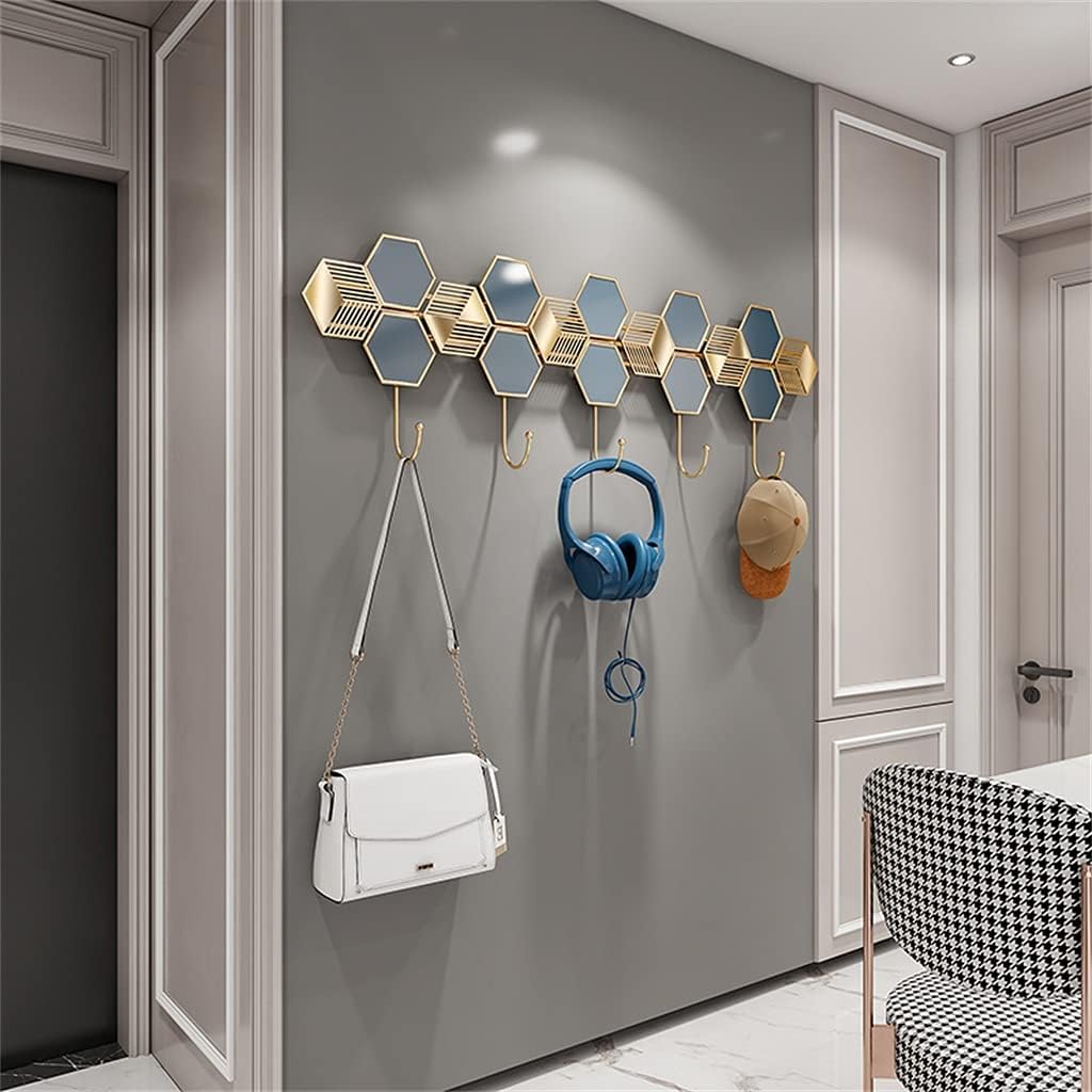 Nordic Key Seamless Hook Living Room Iron Art Entrance Metal Perforated Wall Decoration Coat Hook (As Shown 68 * 21)