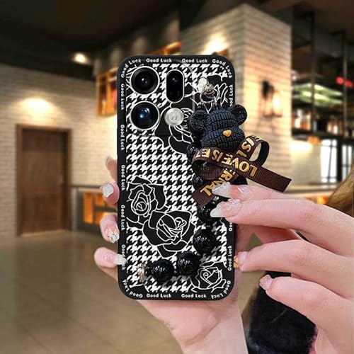 Phone Case Compatible with OPPO Find X9 Pro, soft case Back Cover Waterproof Bear bracelet Skin-friendly feel Anti-knock protect