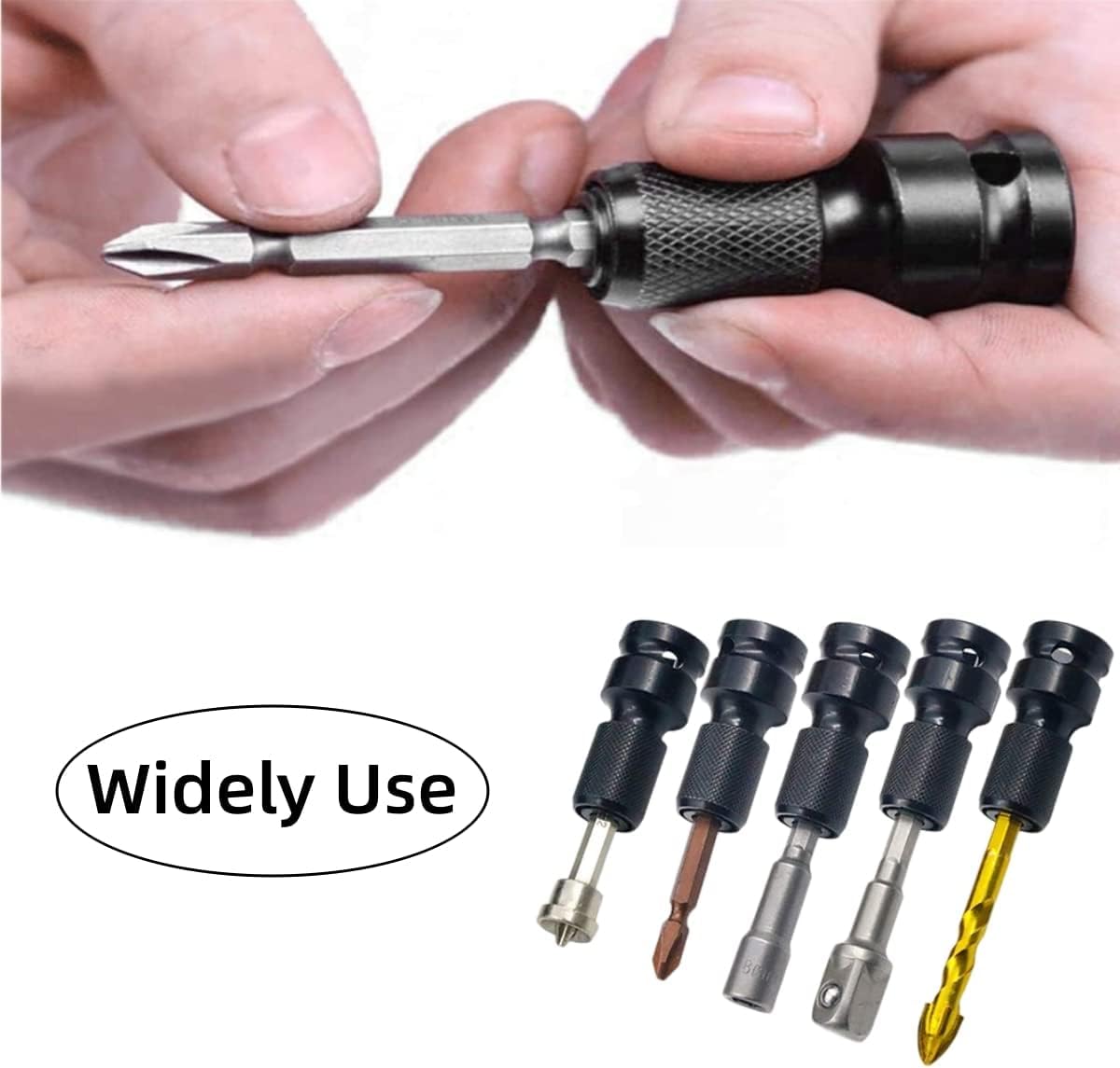 UPTO DATE PRODUCTS 2PCS Square Drive Hex Female Socket Adapter,Ratchet Socket With Screw Hex Drive Converter Impact Tool Wrench Conversion Socket Wrench Adapter For Impact Wrench Drill Chuck Converter