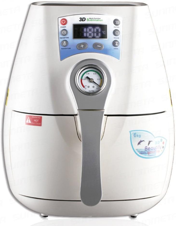 3D Mini Vacuum Heat Press Machine Sunmeta ST-1520 Transfer Sublimation Printer Simplified Version For Printing 3D Pattern on Mugs & Plates AC 120V/60HZ US Plug (White)