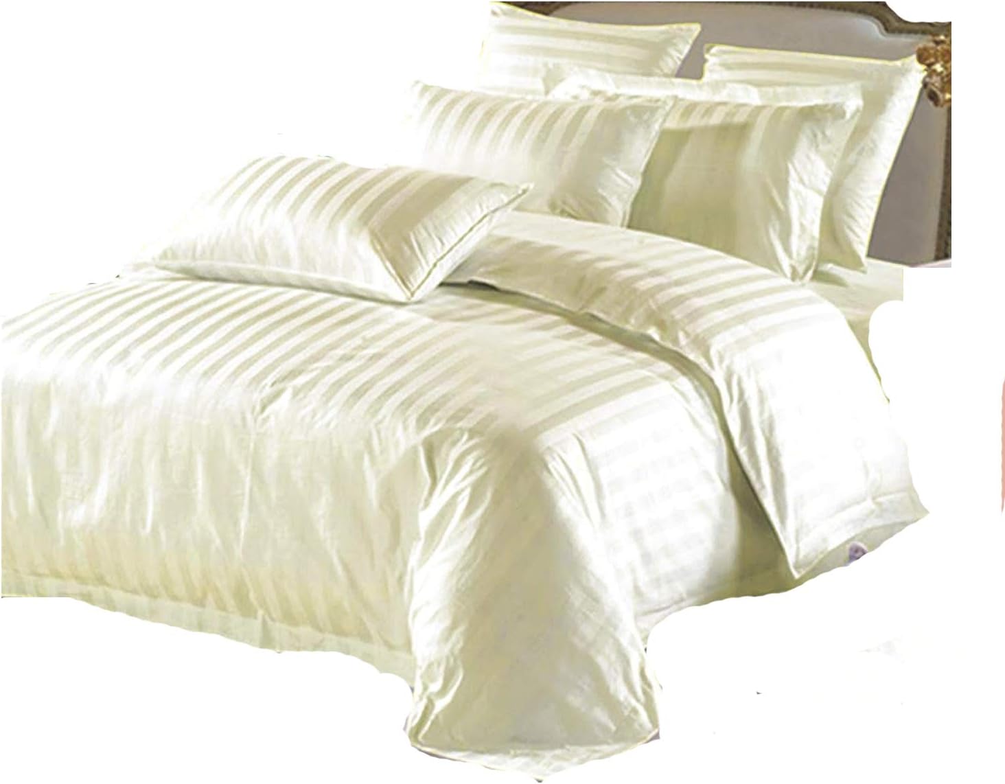 AR Textile 5 Star Hotel Quality 100 Egyptian Cotton Satin Stripe Duvet Cover Set With
