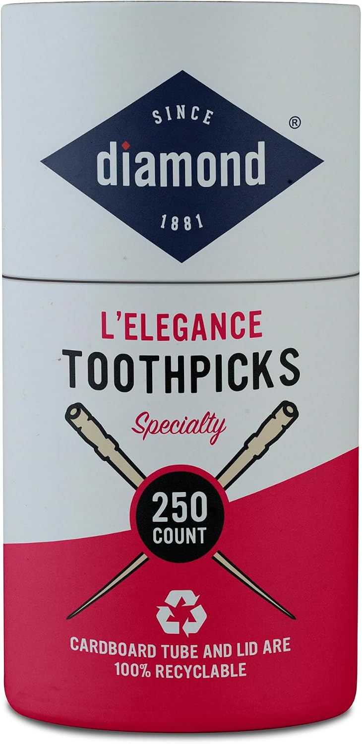 Diamond® L'Elegance Toothpicks, 250 Count, Notched Wood Toothpicks