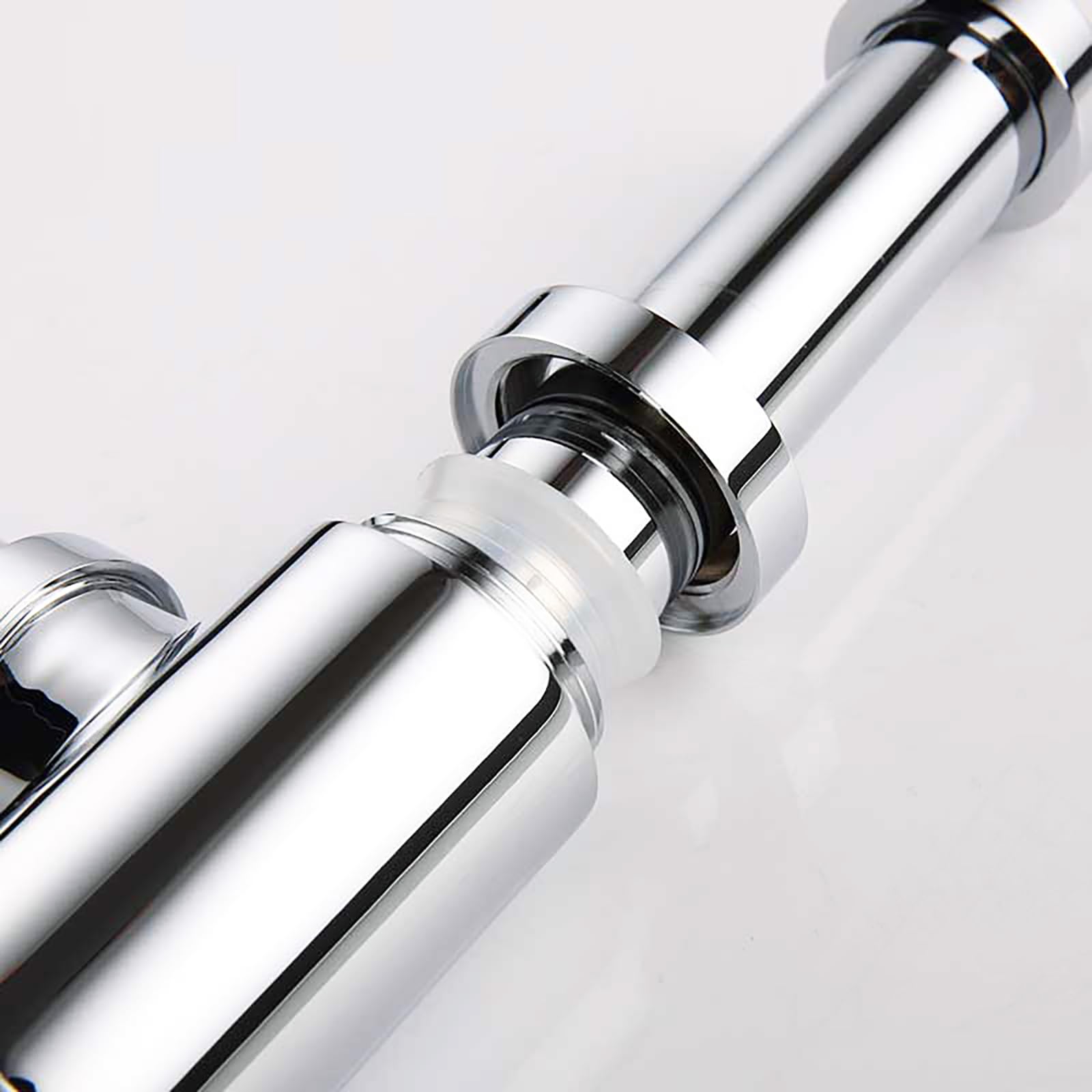 Syphon Waschbecken mit Reinigungsöffnung,Höhenverstellbares,Geruchsverschluss,Waschbecken Ablaufgarnitur Waschtisch Siphon für Badezimmer Küchenspüle