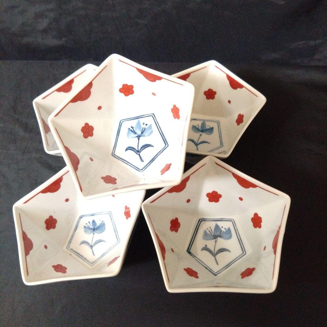 未使用 有田焼 五角小鉢5個　料亭　懐石料理　レストラン　お祝い Amazon.co.jp: 保管品 有田焼 五角小鉢5個 元箱なし ◯◯ : ホーム