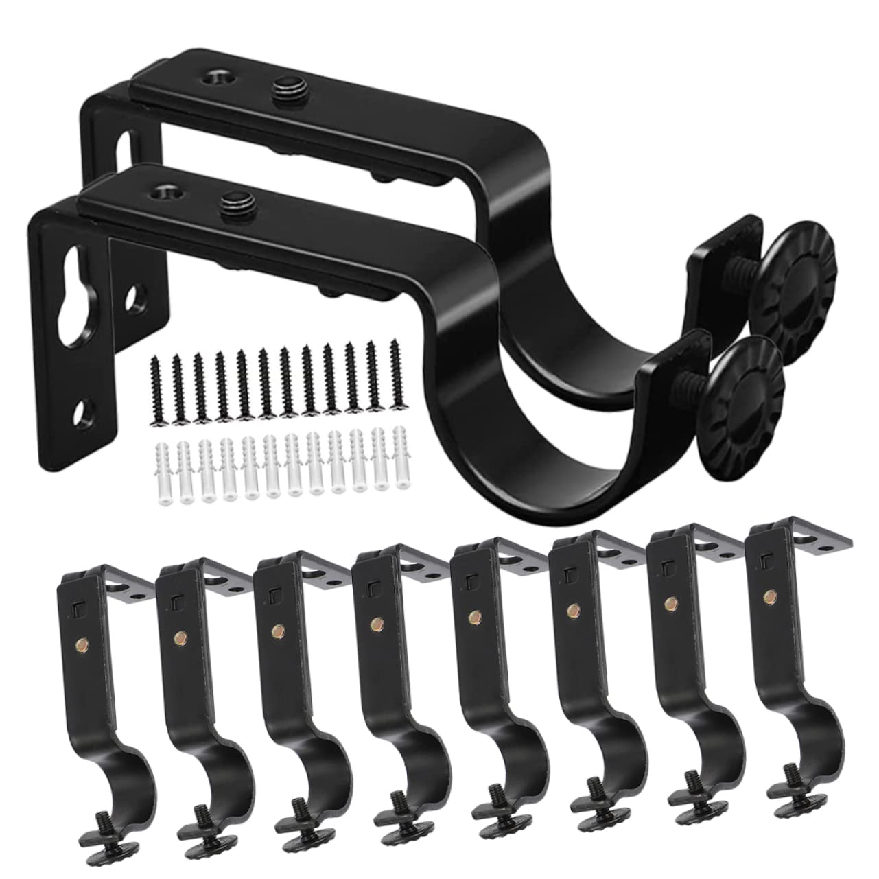 OUNONA 10pièces Supports de Tringle à Rideaux Muraux Robustes et Durables pour Fixation Facile de Tringles à Rideaux et Stores