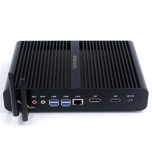 KINGDEL NC860 Fanless Mini PC, Slim Desktop Computer, i7-8550U 8th Gen. 4 Cores CPU, 16GB DDR4 RAM, 512GB NVMe SSD, 4K: 4096x2304, HD Port, DP, Wi-Fi+Bluetooth, Silent Working