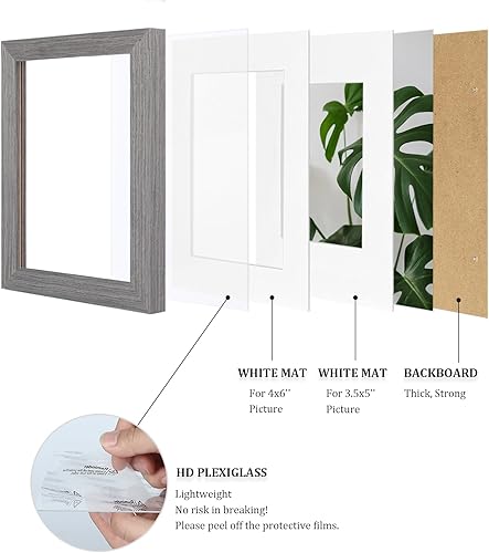 Vista 775 de Egofine Portarretratos de 9 x 12 pulgadas hecho de madera maciza con plexiglás, fotos de 5 x 7/6 x 8 con paspartú o de 9 x 12 pulgadas sin paspartú