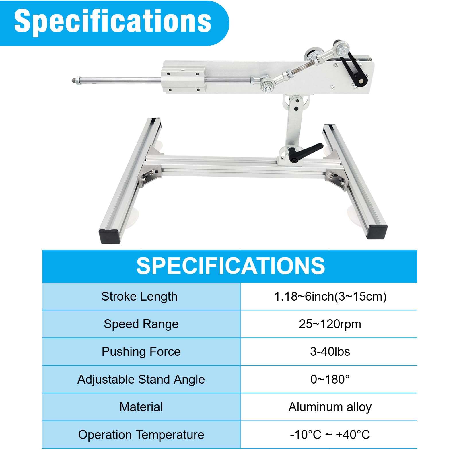 JQDML Reciprocating Cycle Linear Actuator 24V 120RPM, Max 40 lbs Thrust — Amazon image 2