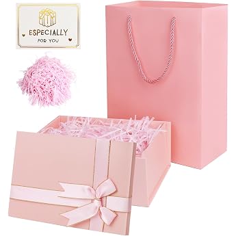 ZUYIST Geschenkbox mit Deckel Geschenkverpackung Geburtstag Rosa