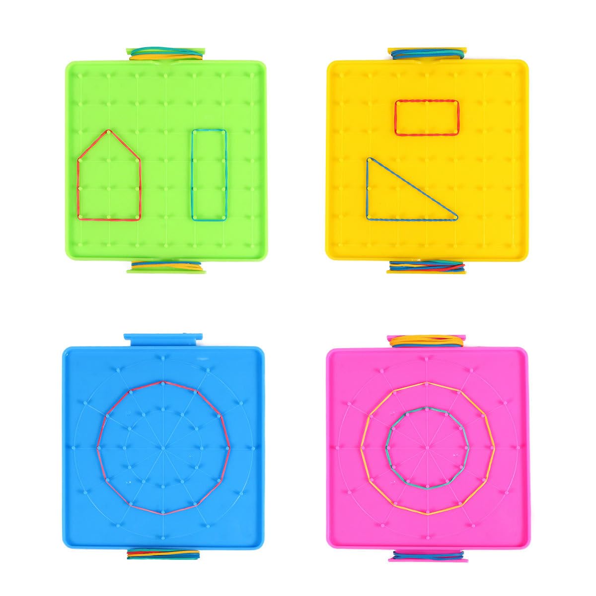 Vaguelly 12 Pièces Panneau Perforé Panneau Perforé Géoplans d'apprentissage De La Géométrie Géoplan Créatif Forme Géométrique Outils d'apprentissage Forme Géométrique Jouets