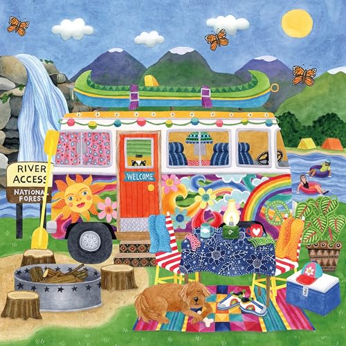 Rompecabezas Ceaco Happy Camper Waterfall Camper, 300 piezas, para adultos, arte de Stephanie Peterson Jones, hecho en EE.UU., incluye póster, ideal para regalar y enmarcar miniatura 2