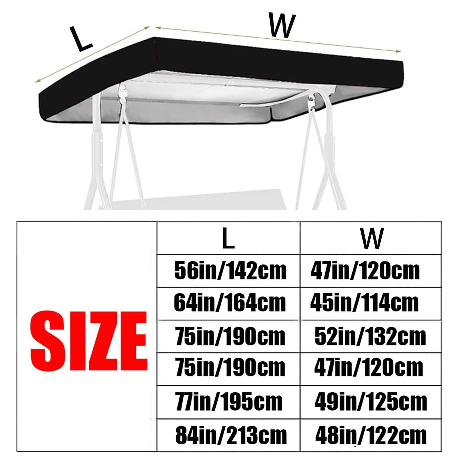 Housse supérieure de rechange universelle étanche pour hamac d'extérieur de 142,2 x 213,4 cm pour chaise (162,6 x 114,3 cm) WeatherResint Protect