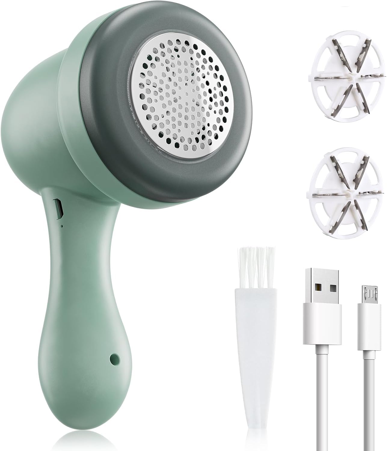 Fusselrasierer Elektrisch, USB Wiederaufladbar Elektrischer Fusselentferner Kleidung mit Austauschbare 6-Klingen-Kopf Lint Remover Flusenentferner für Kleidung, Pullover, Möbel, Wolle, Teppich