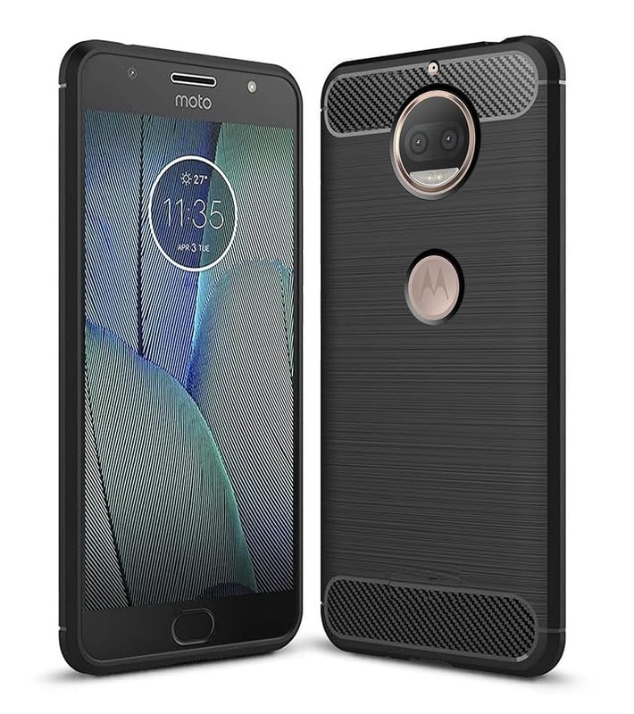 Image of Hybrid Carbon Fiber Back Case for Moto G5S Plus (Black)