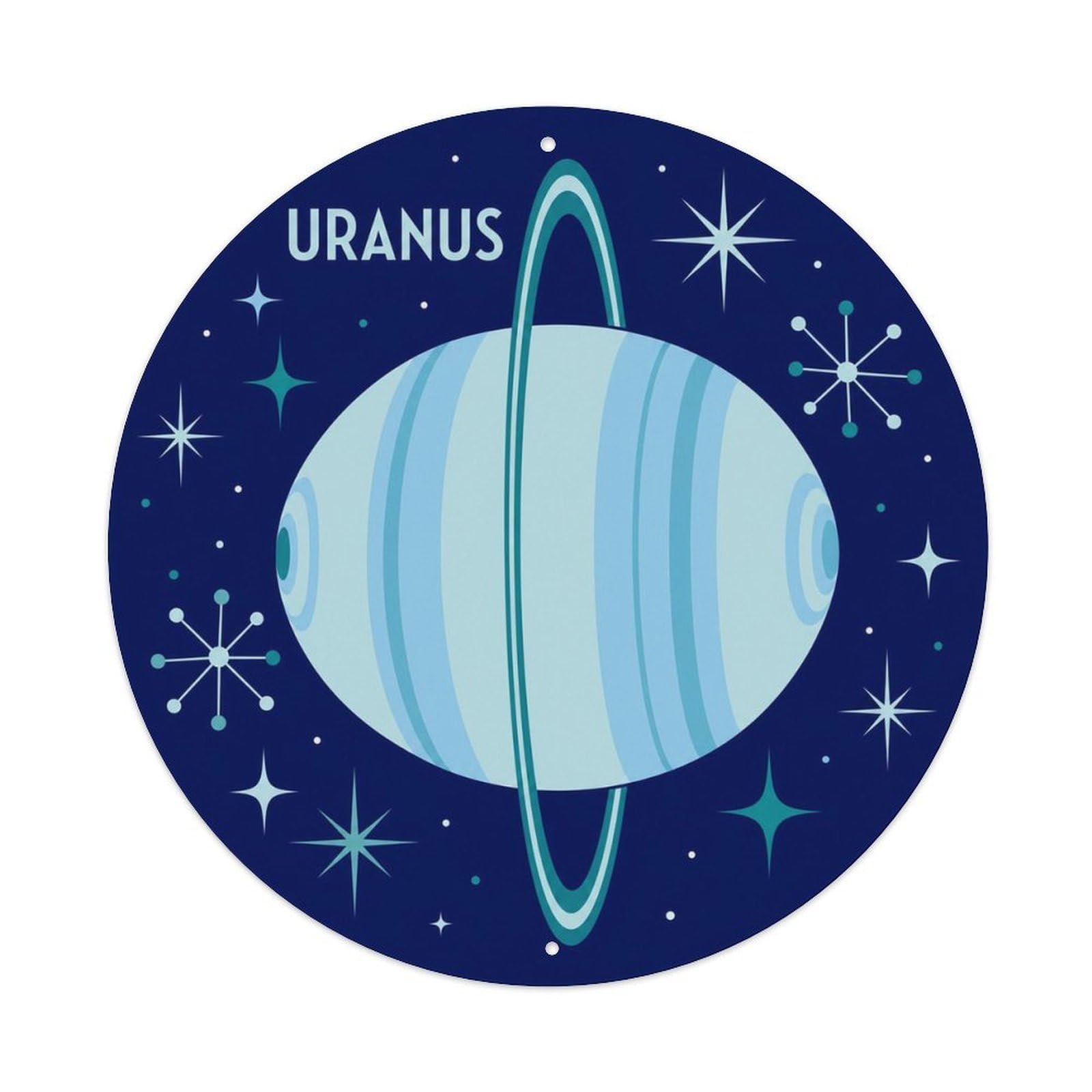 Starry Sky Uranus Ice Giant Deep Space Universe Metal Tin Sign