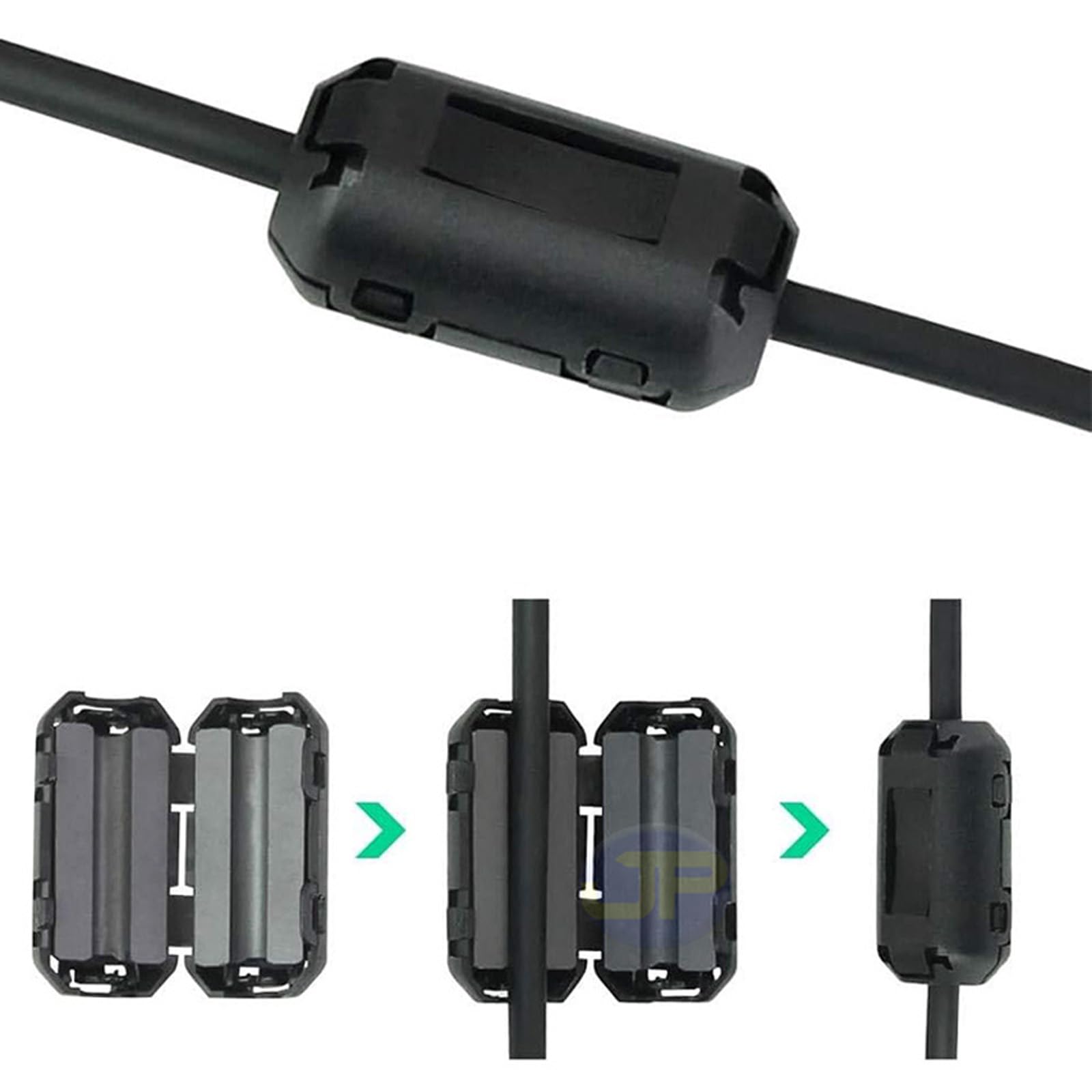 Clip per filtro antirumore da 35 alte prestazioni in ferrite Clip per filtro soppressore rumore per la trasmissione segnali puliti Filtro soppressore rumore facile da