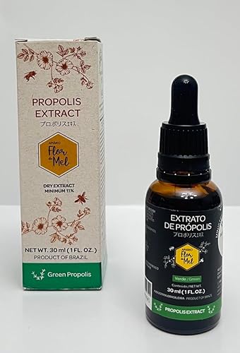 Apiário Flor de Mel Extracto de propóleo verde 11% Apoyo inmunológico natural y refuerzo antioxidante Botella con dosificador de 1 onza líquida