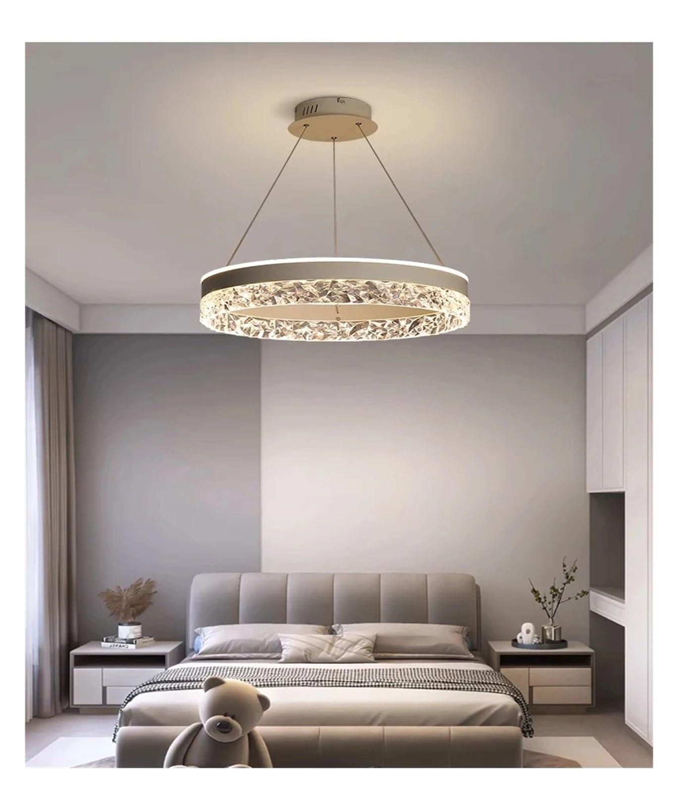 ASerZenith Kitchen Living Room Decorate Hanging Lamp Creative Led Ceiling Chandeliers Nordic Dining Study Room Bedroom Bedside Light,Gold-Remote Dimmable