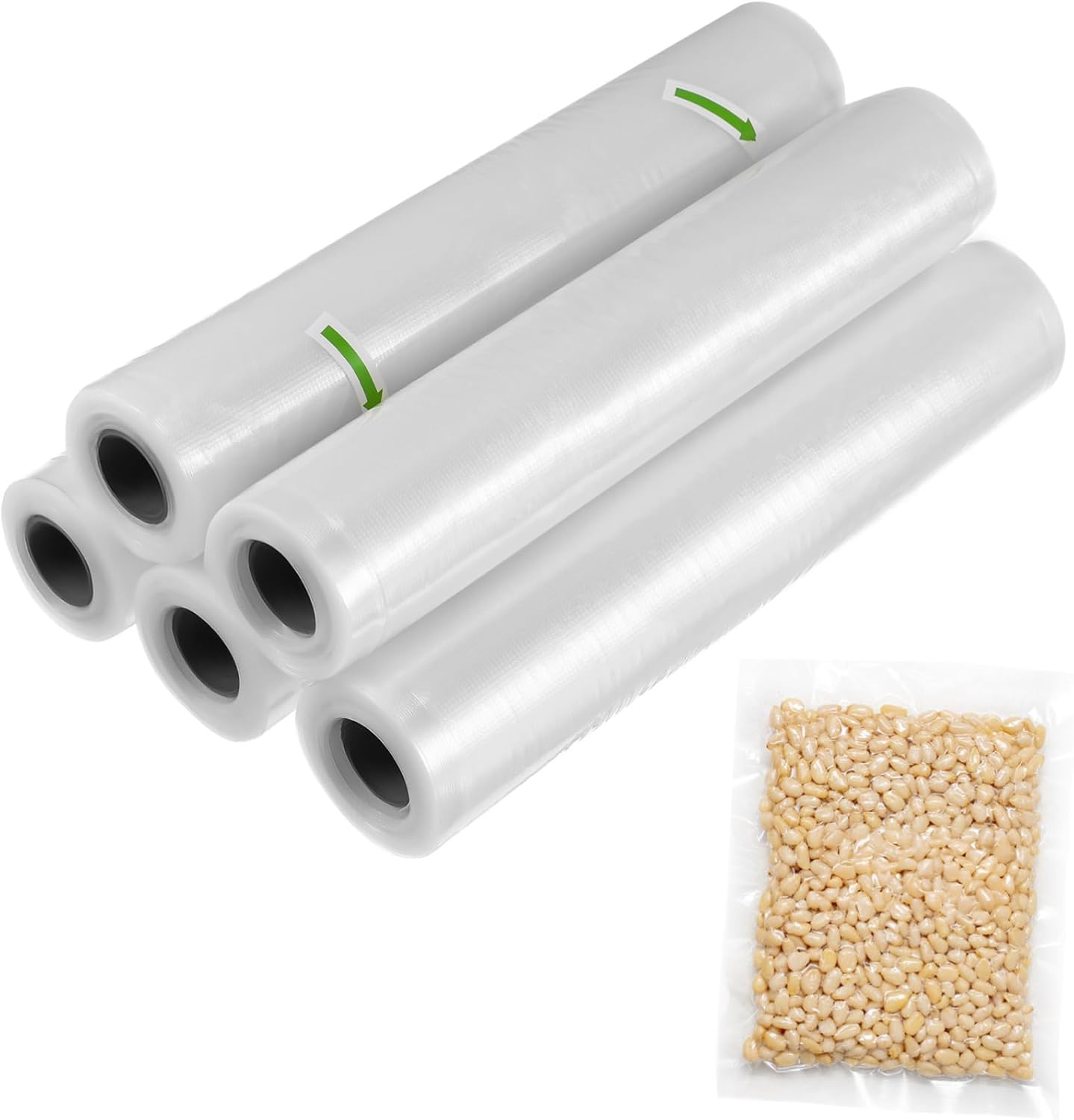 Ciieeo 5rolls Vacuum Sealer Bags for Food Preservation Food Wrapping Bags Versatile Storage for Meat Fruits and Snacks Easy to Cut Not Easy to Break