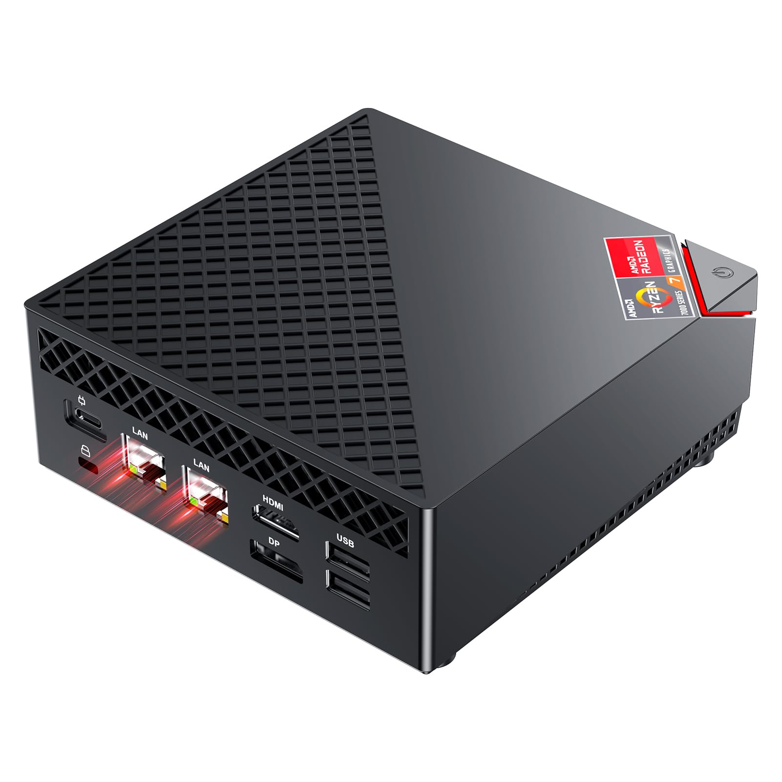 NiPoGi Mini PC Ryzen 7 5800U (Meglio di 5700U/5560U, 8C/16T, Fino a 4,4 GHz),16GB DDR4 512GB M.2 SSD Mini Computer WIFI 6/BT5.2/Dual LAN,4K@60Hz DP+HDMI+Type-C,AM06PRO Micro PC per Giochi/Ufficio