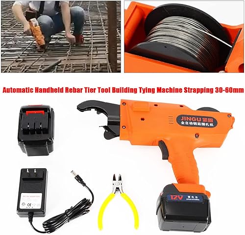 Miniatura 3 de Máquina de atado de mano con nivel de barras de refuerzo, pistola de amarre de barra de refuerzo naranja para encuadernación de barras de acero,