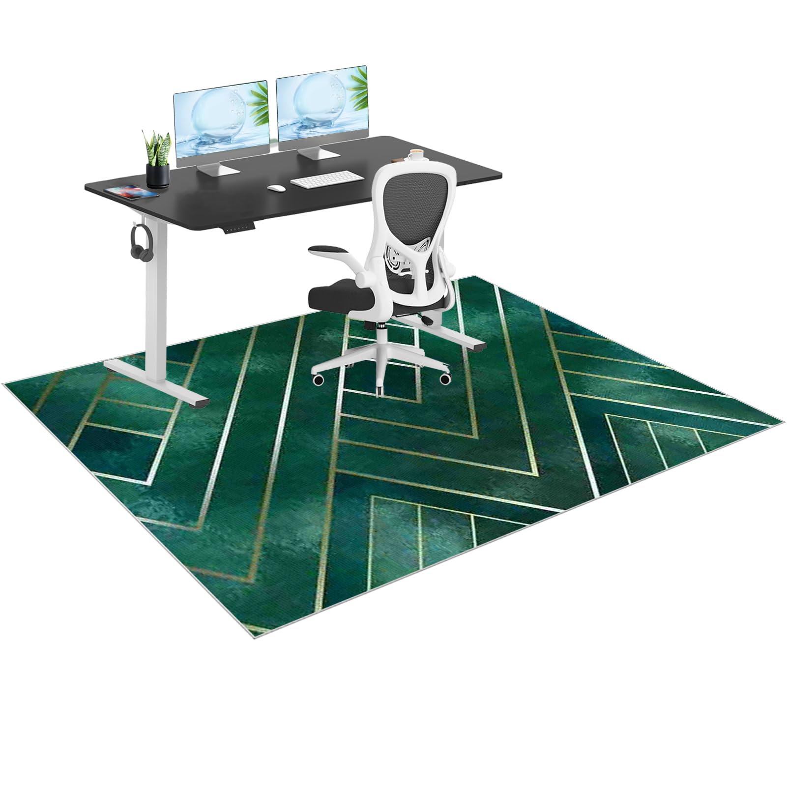 GmyoieqI Carpet Floor Protector For Office Chair Heavy Duty Office Chair Mats for Carpeted and Hardwood Floor, Non-slip Gaming Chair Mat, Multi-Purpose Computer Desk Chair Mat Large 180 x 200 cm