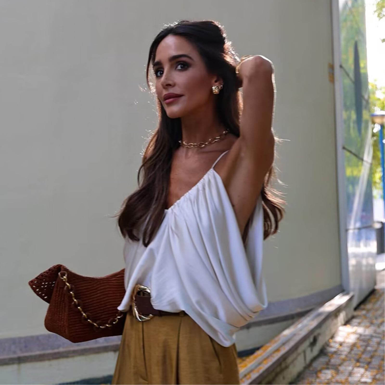 Chaleco de Mujer Slip Tops Moda Satén Elegante Cultivo Top Sin Mangas Correas Delgadas Cortos para Mujeres Espalda Sexy Party Top-b-m