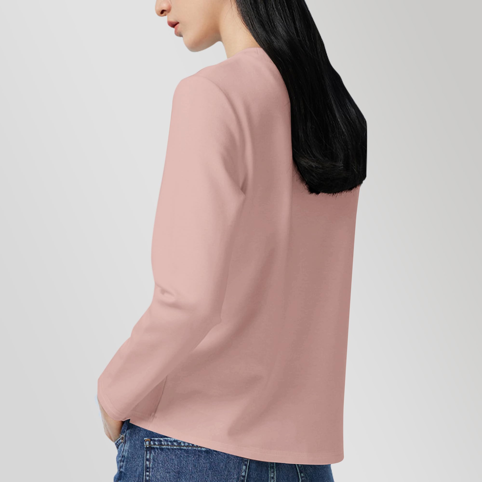 LiKing Maglietta a Maniche Lunghe Donna con Scollo Tondo Cotone 3er Pack 6151