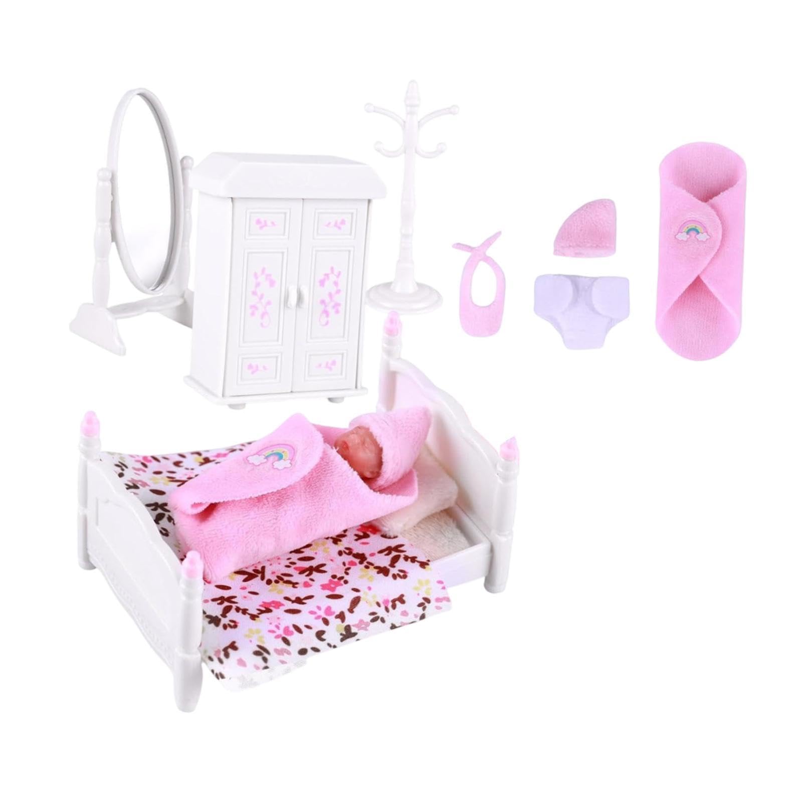 BNF®Mini Silicone Baby Doll with Playset Accessories Portable Miniature for Kids White|Dolls & Bears|Dolls & Bears|Dolls & Bears|Package Includes:1 Doll-picture-32