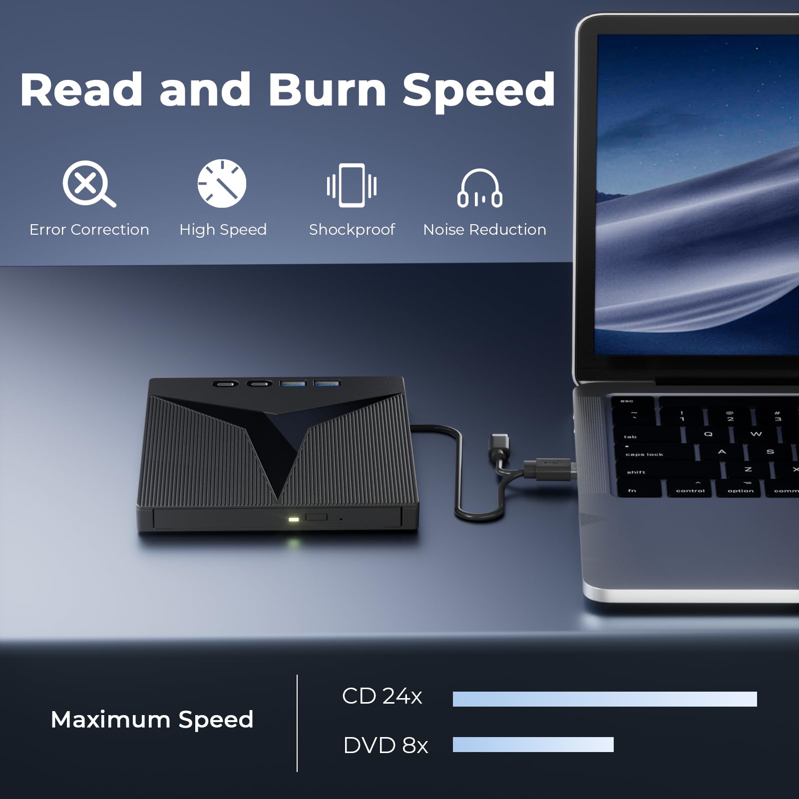 Amazon.com: wintale 7 in 1 External CD/DVD Drive for Laptop, CD