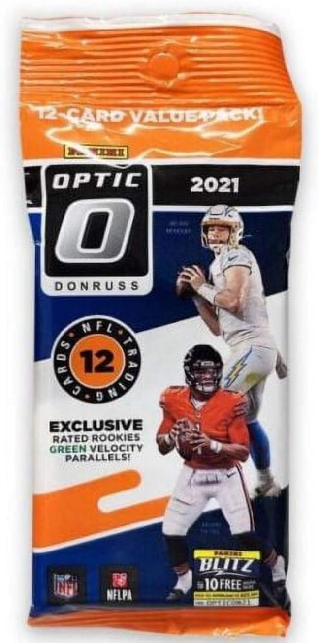 2021 Panini NFL Donruss Optic Football Cello Fat Value Pack - 12 Trading Cards