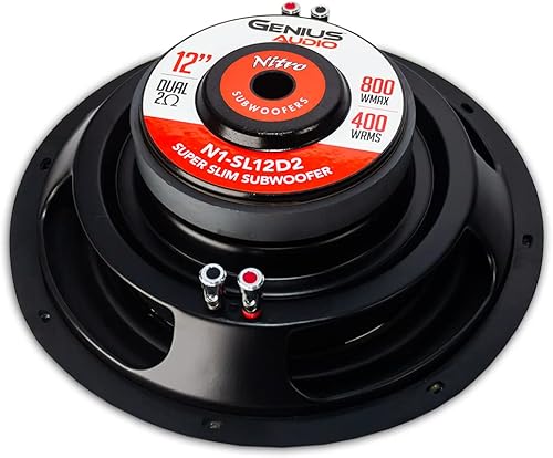 Miniatura 5 de Genius Audio N1-SL12D2 12 pulgadas, 400 vatios RMS - 800 vatios Max Pro Audio Subwoofer poco profundo Altavoz de acero Altavoz de audio para