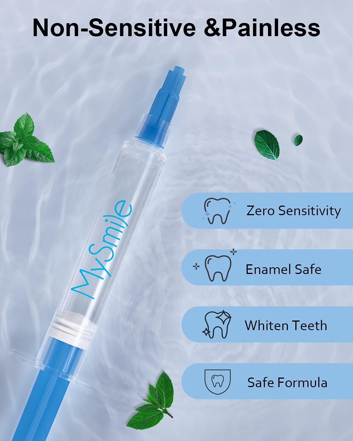 MySmile Teeth Whitening Gel Pen Refill Pack, 3 Non-Sensitive Teeth Whitening Pen, Deluxe Teeth Whitener Dental Grade Tooth Whitening Gel with Carbamide Peroxide for Home, Travel, 10 min Fast Result : Beauty & Personal Care
