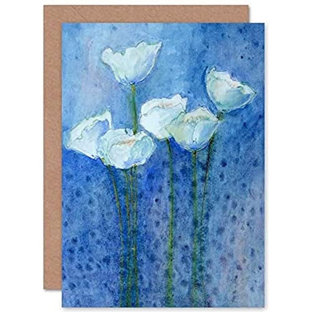 Artery8 Greeting Card - Tulips On Blue
