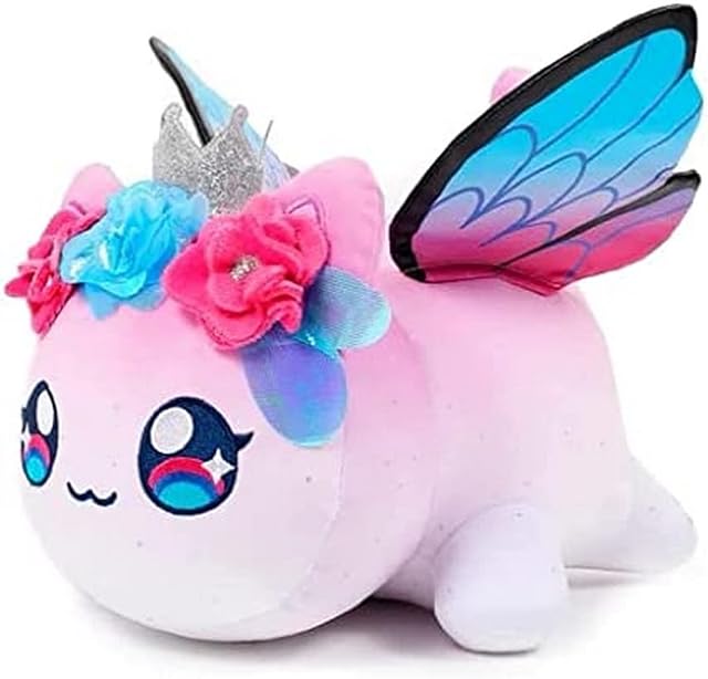 AOOPOO Meemeows Cat Plushie, Aphmau Meemeows Cat Food Plush Merch, Aphmau Cat Mee Meow Plush, Cute Anime Cartoon Cat Stuffed Animal Figure Toy Plush Pillow Gift for Fans Kids