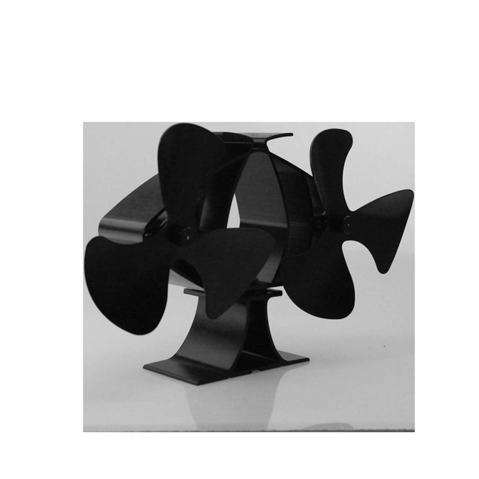 Ventilador de Estufa, Ventilador de Chimenea de Doble Motor, Ventilador de Chimenea Silenciosa, para Estufas, Estufas de Leña y Chimeneas, Black