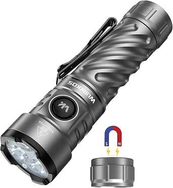 Wurkkos TS26 Rechargeable Flashlight 3470 High Lumens, USB C LED Flashlight with 5000mAh Large Capacity Battery, IPX8 Waterproof Bright Flashlight for Camping, Emergency, Outdoor, EDC