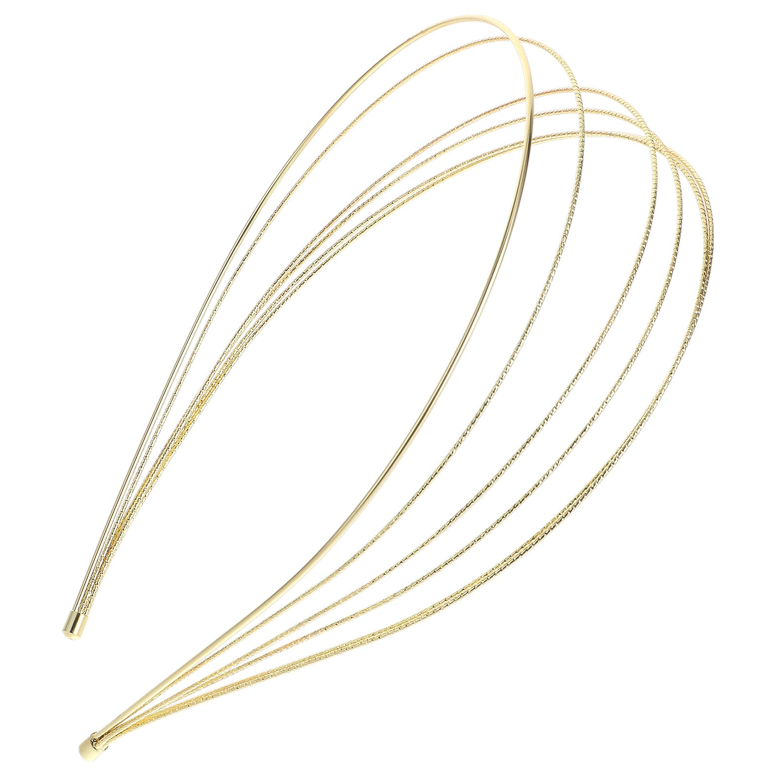 Diademas multicapa de metal dorado para mujer, elegantes diademas en capas, accesorios para el cabello de alambre antideslizante para bodas y niñas