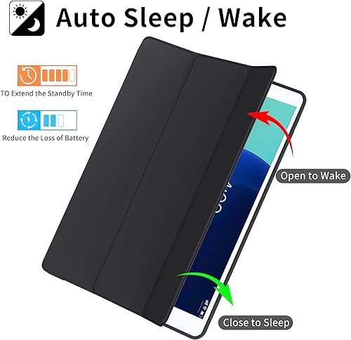 Miniatura 3 de Funda de 10.2 pulgadas para 987 generación con soporte para lápices, función automática de encendido y reposo, triple soporte 10.2 para iPad de 8