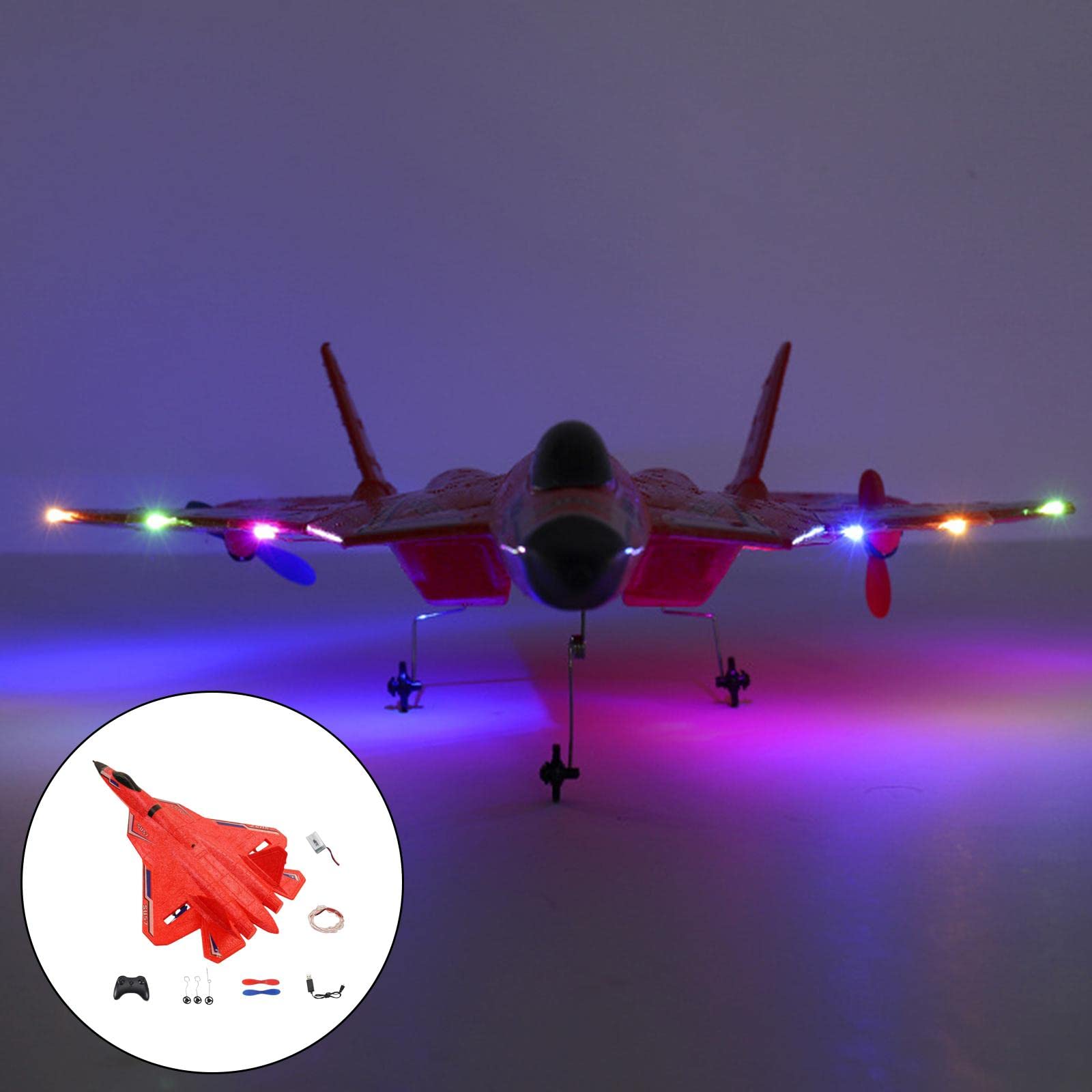 Avión de Juguete de Espuma con Control Remoto 2.4G, Ideal para Principiantes, Niños Pequeños, Adultos Y Niños Cumpleaños, Rojo