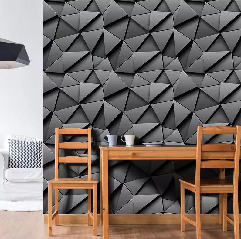 Image of JAAMSO ROYALS Grey Brick Stone Vinyl Waterproof Wallpaper (200CM X 45 CM)