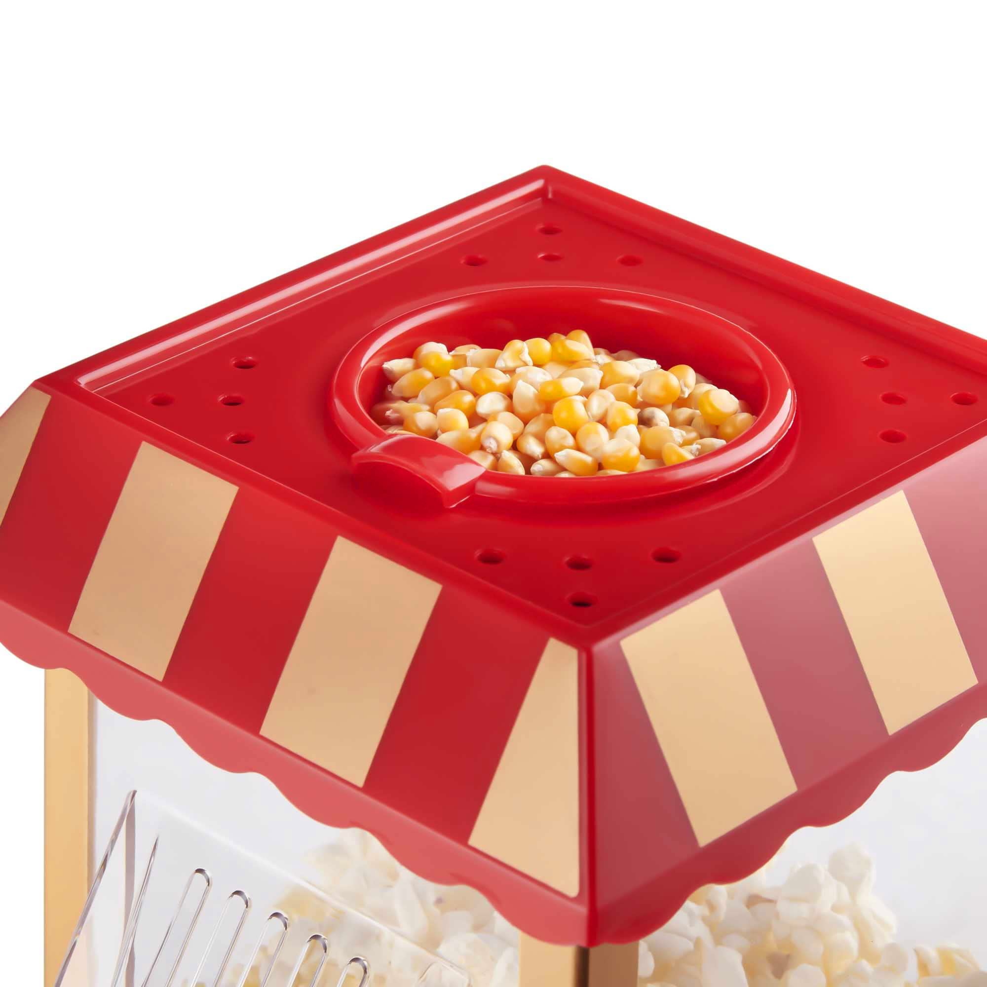 HAEGER Popcornmachine, 1200 W, olievrij, vintage popcornmachine, elektrisch, capaciteit 100 g, perfect voor feestjes en filmavonden HAEGER Popcornmachine, 1200 W, olievrij, vintage popcornmachine, elektrisch, capaciteit 100 g, perfect voor feestjes en filmavonden