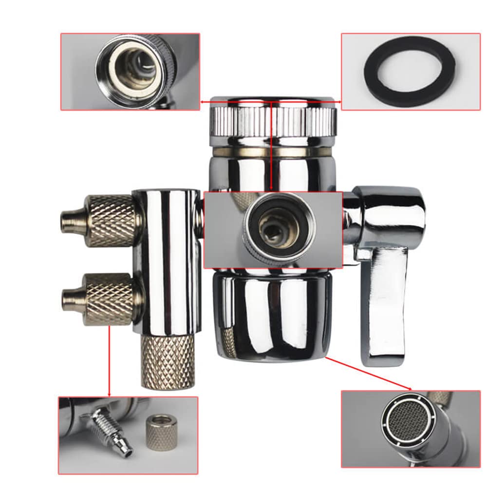 PAROAD 2-Way 3/8 Inch OD Chrome-Plated Faucet Switching Valve for Countertop Water Filter Water Purifier - Image 3